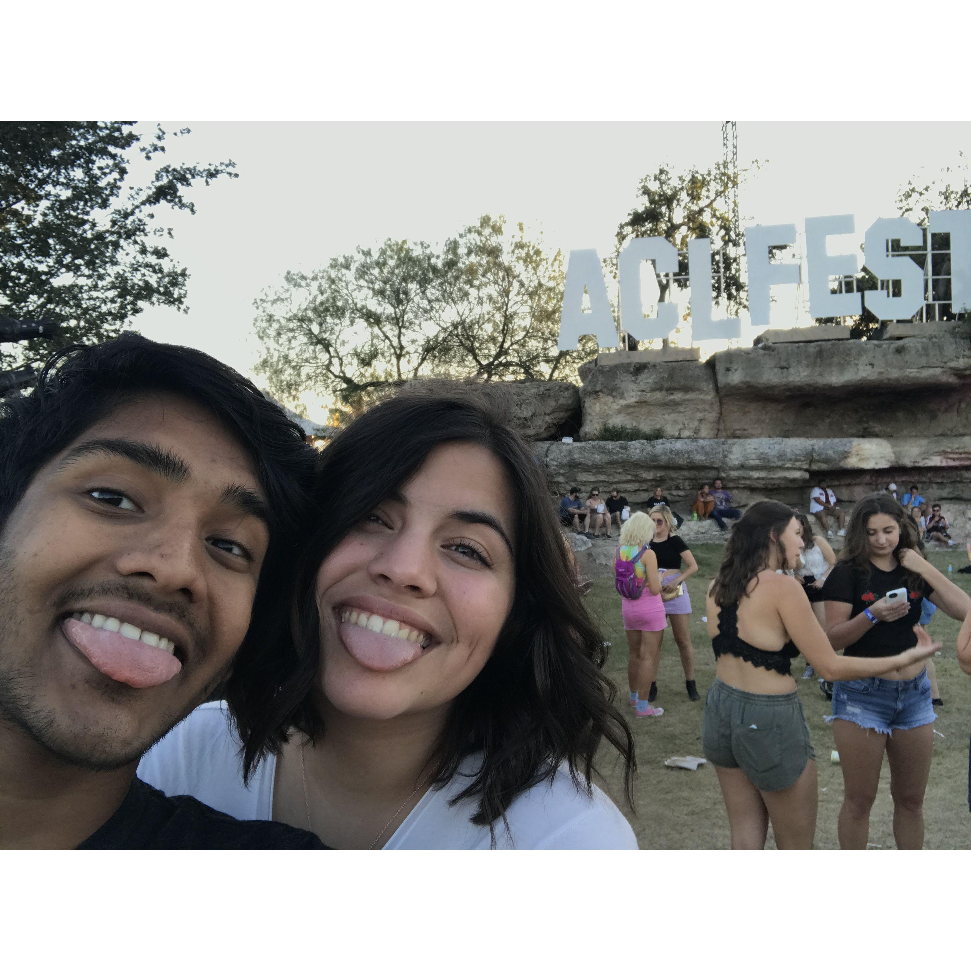 Attending ACL for the first time. One of their favorite things to do together is going to concerts.