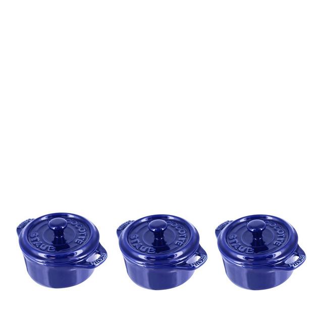 Staub Round Mini 4" Cocotte, Set of 3