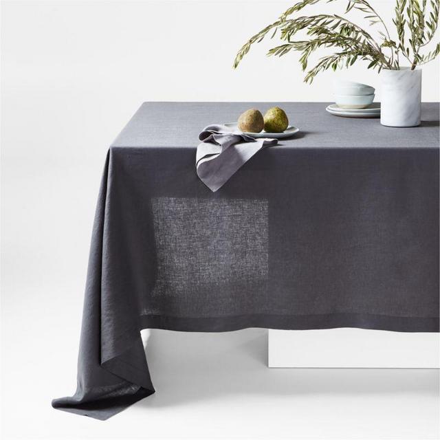 Marin Oversized Crisp Smoke Tablecloth