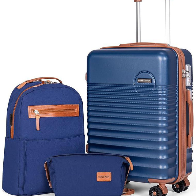 CONCEPTEN Carry On Luggage 22x14x9 Airline Approved, 20-inch Hard Shell Suitcases with Wheels, ABS Lightweight Carry on Suitcase with TSA Lock