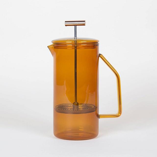Gessato Glass French Press, Amber