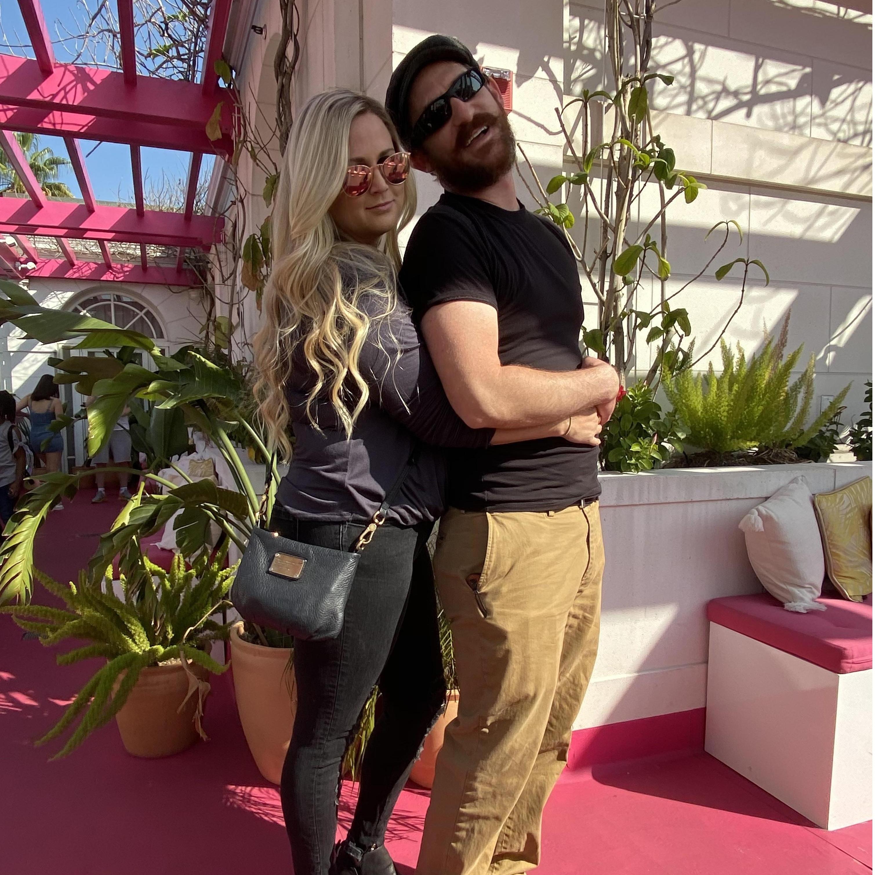Being silly at the Louis Vuitton pop-up exhibit in LA