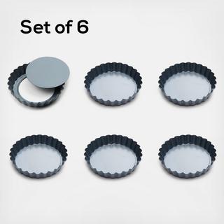 Non-Stick Loose Bottom Mini Tart & Quiche Baking Pans, Set of 6