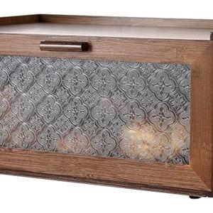 ETMI Vintage Bread Box for Kitchen Countertop - Retro Brown Bread Storage Box Breadbox