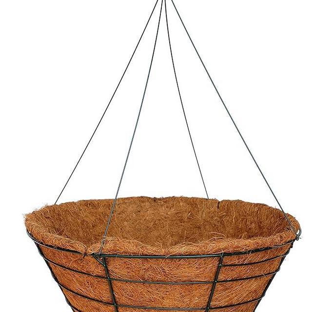 20" Traditional Heavy Duty Hanging Basket (SBF50) with Hand Formed Cocomoss Liner and Rigid Hanger