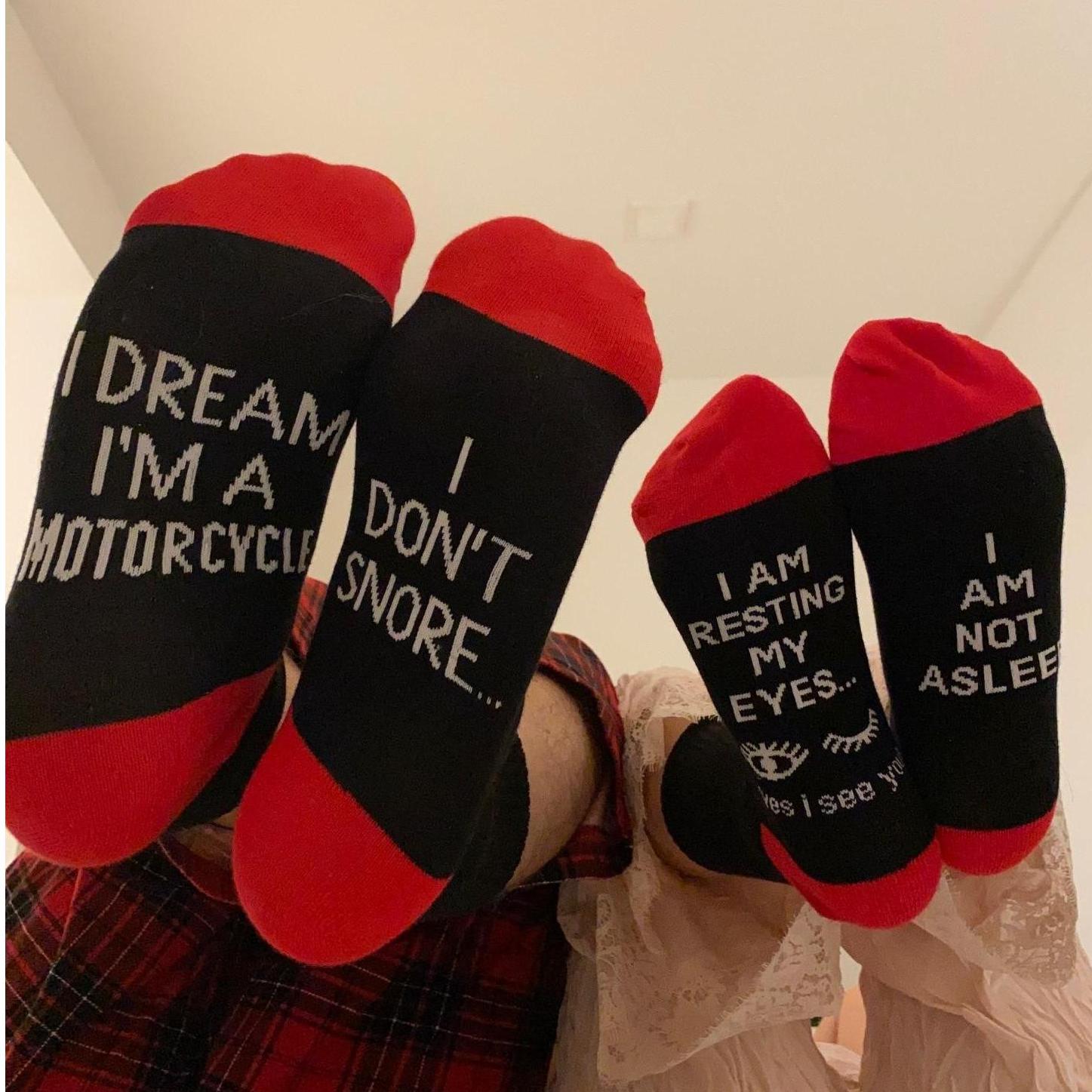 We read from left to the right...(Fact Check: This couple just can't tell left from right and wore the socks on the wrong foot).