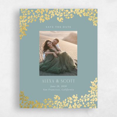 Blue Wedding Save the Date - Calla Photo Foil
