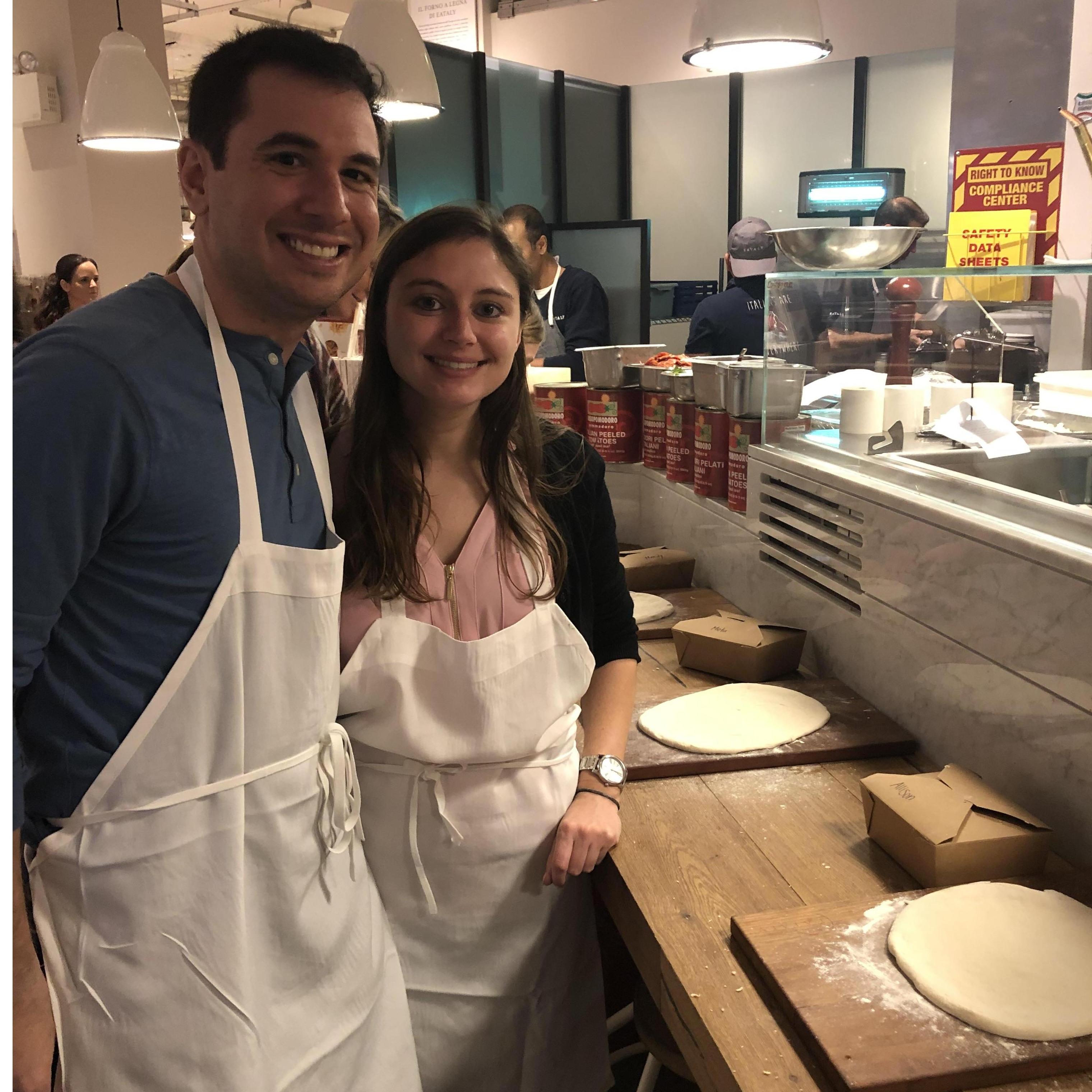 Pizza making class at Eataly