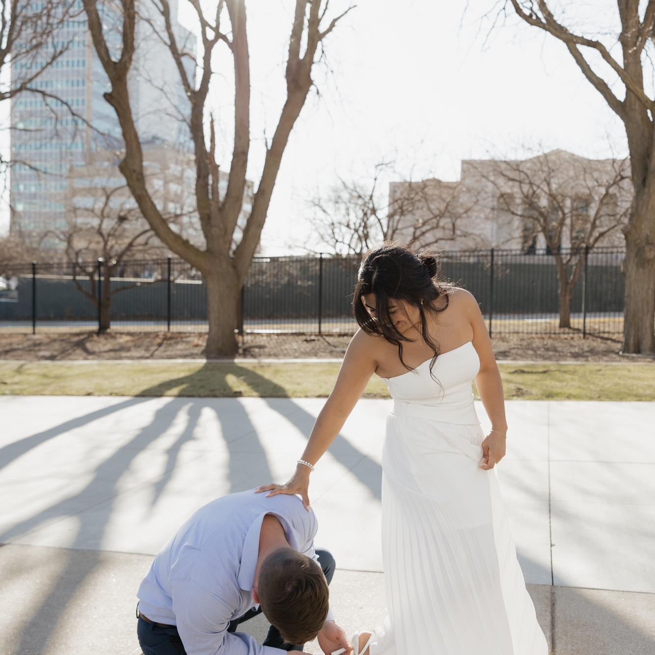 Micah removing the gum Thania stepped on off her heel:’)