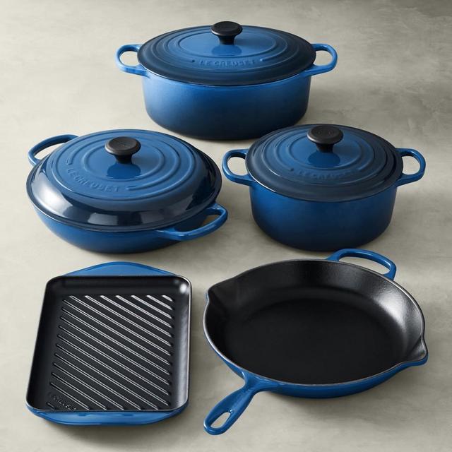 Le Creuset Signature Cast-Iron 8-Piece Cookware Set, Lapis