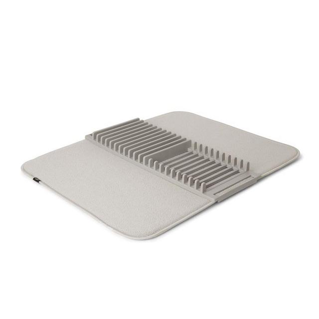 Udry Dish Rack & Drying Mat, Light Gray