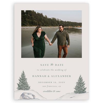 Light Greige, Beige Wedding Digital Save the Date - Auburn Photo
