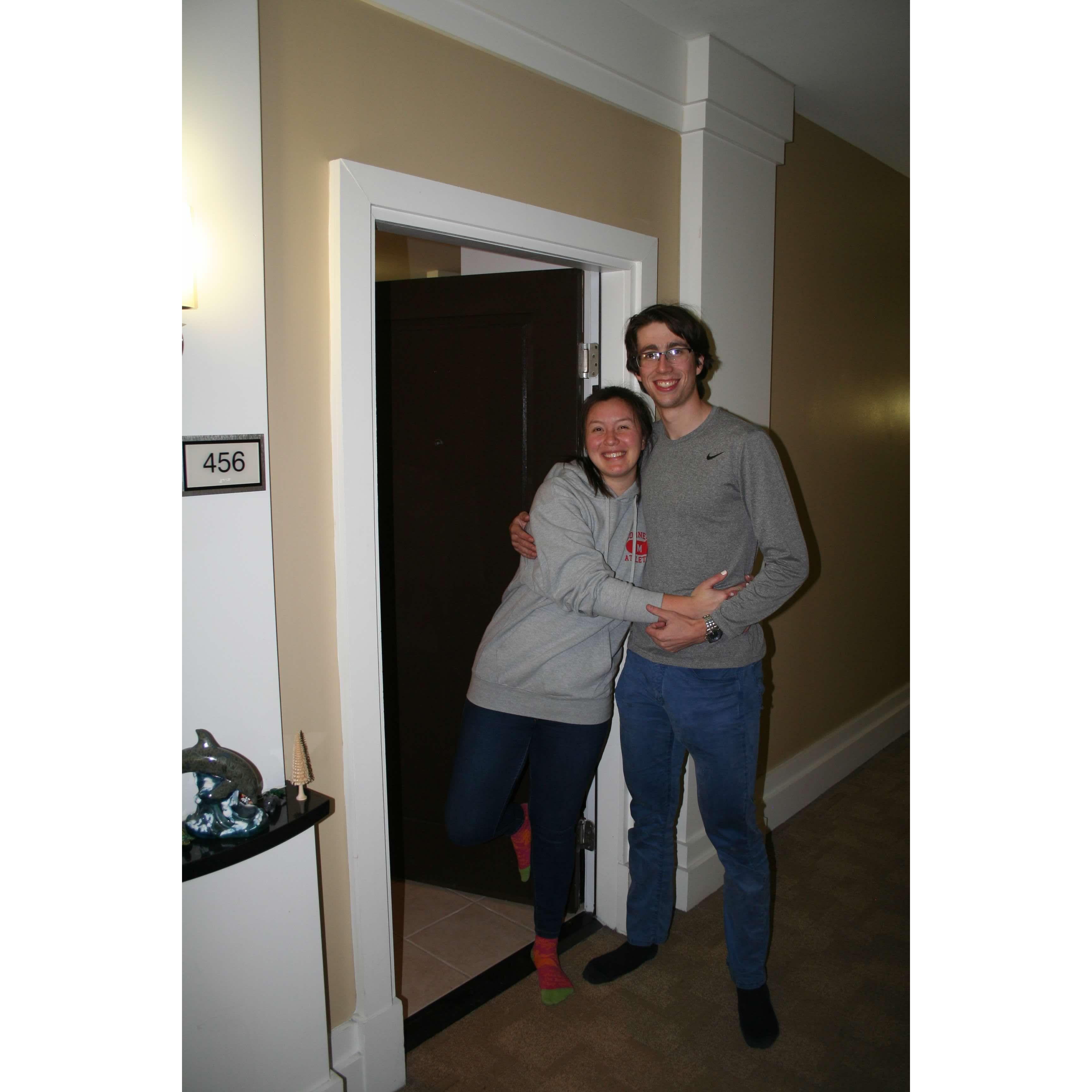 The threshold of our first apartment