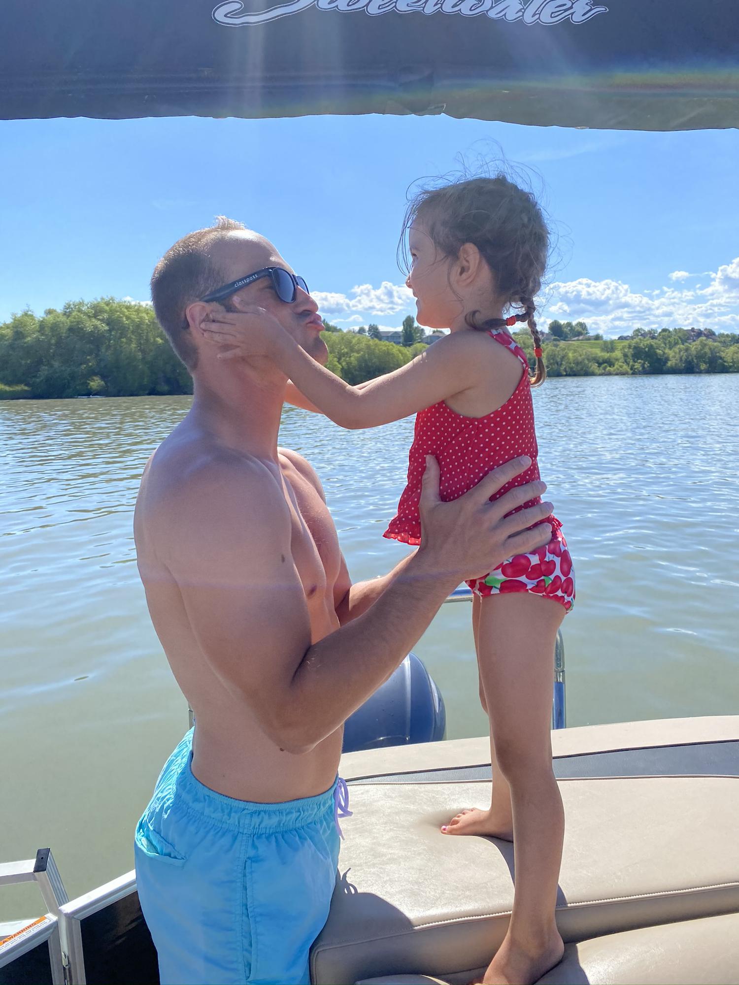 Kisses for dad.