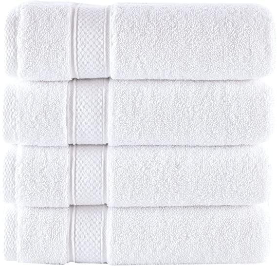 Nova Luxury Linen - Hotel Quality Turkish Towel Set for Bathroom (4 Pcs Washcloth Set, Pure White)
