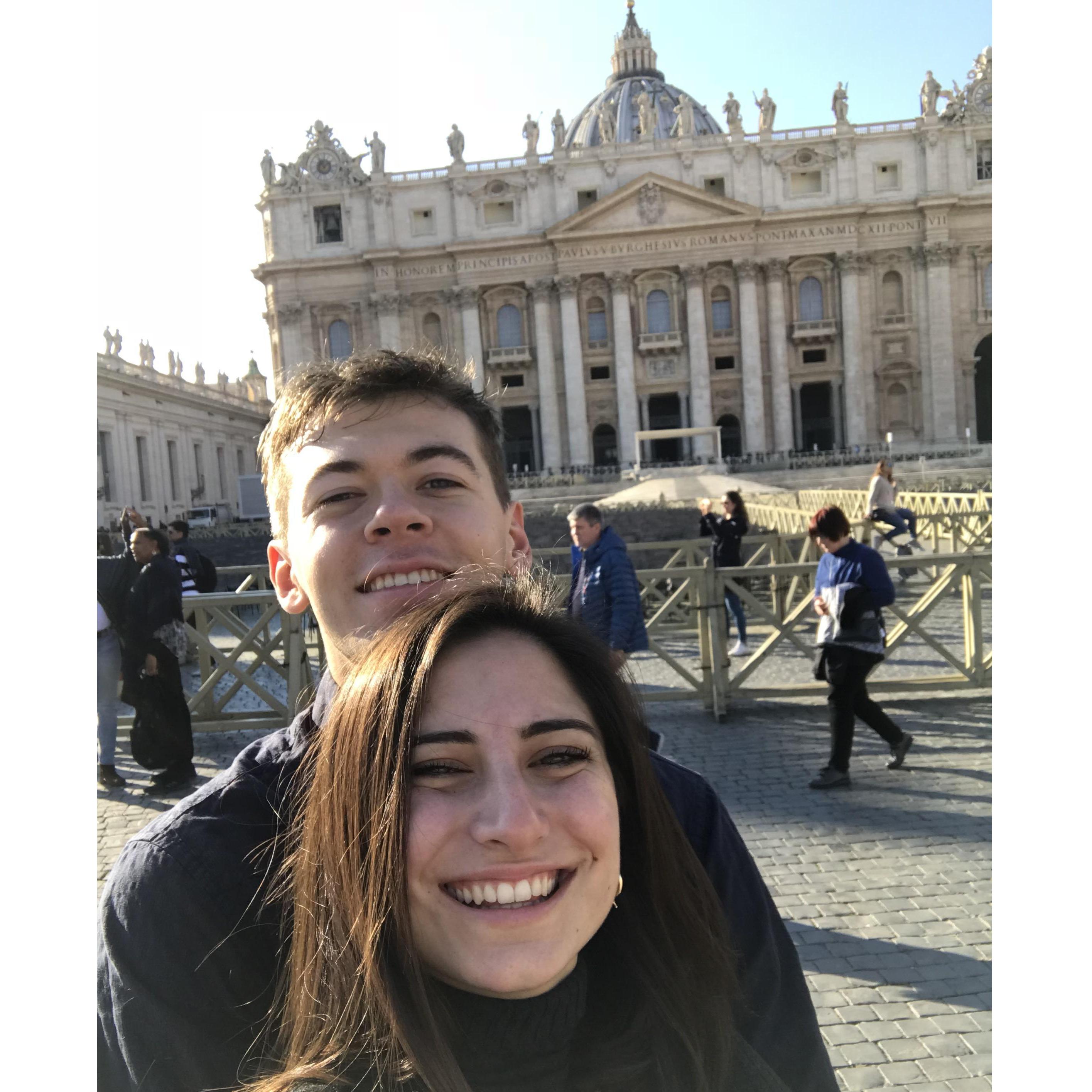 Ella visits Charley during his semester in Rome, Fall 2018