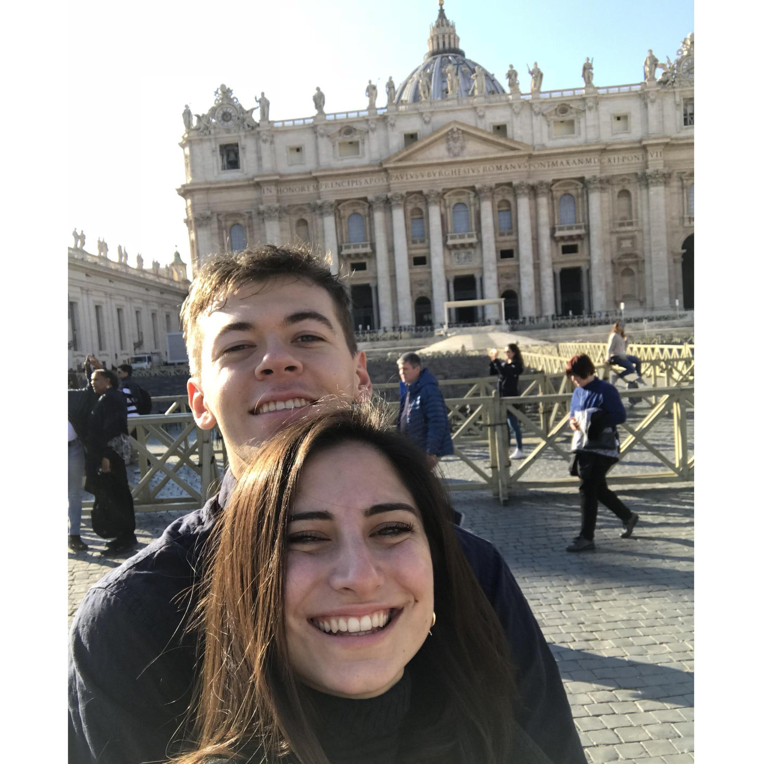 Ella visits Charley during his semester in Rome, Fall 2018