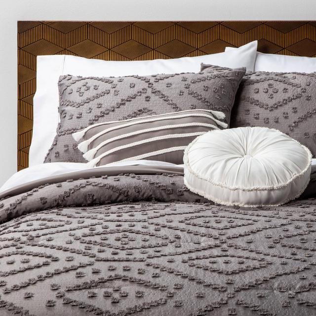Full/Queen 5pc Olympia Clipped Comforter Set Gray - Opalhouse™