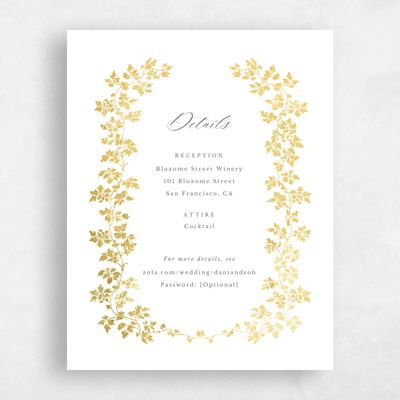 White Wedding Enclosure - Edera Foil
