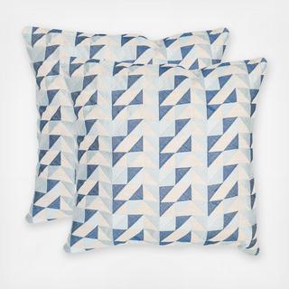Triangles Square Linen Pillow, Set of 2
