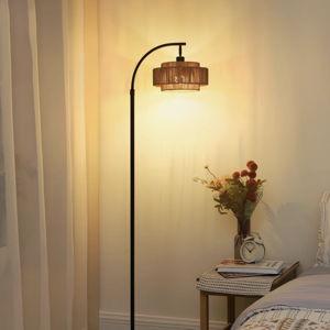 Arched Rattan Floor Lamp With LED Light