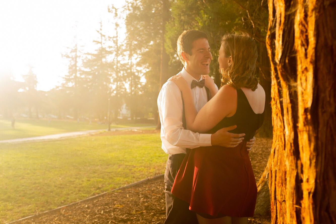 Laughing at our engagement shoot
