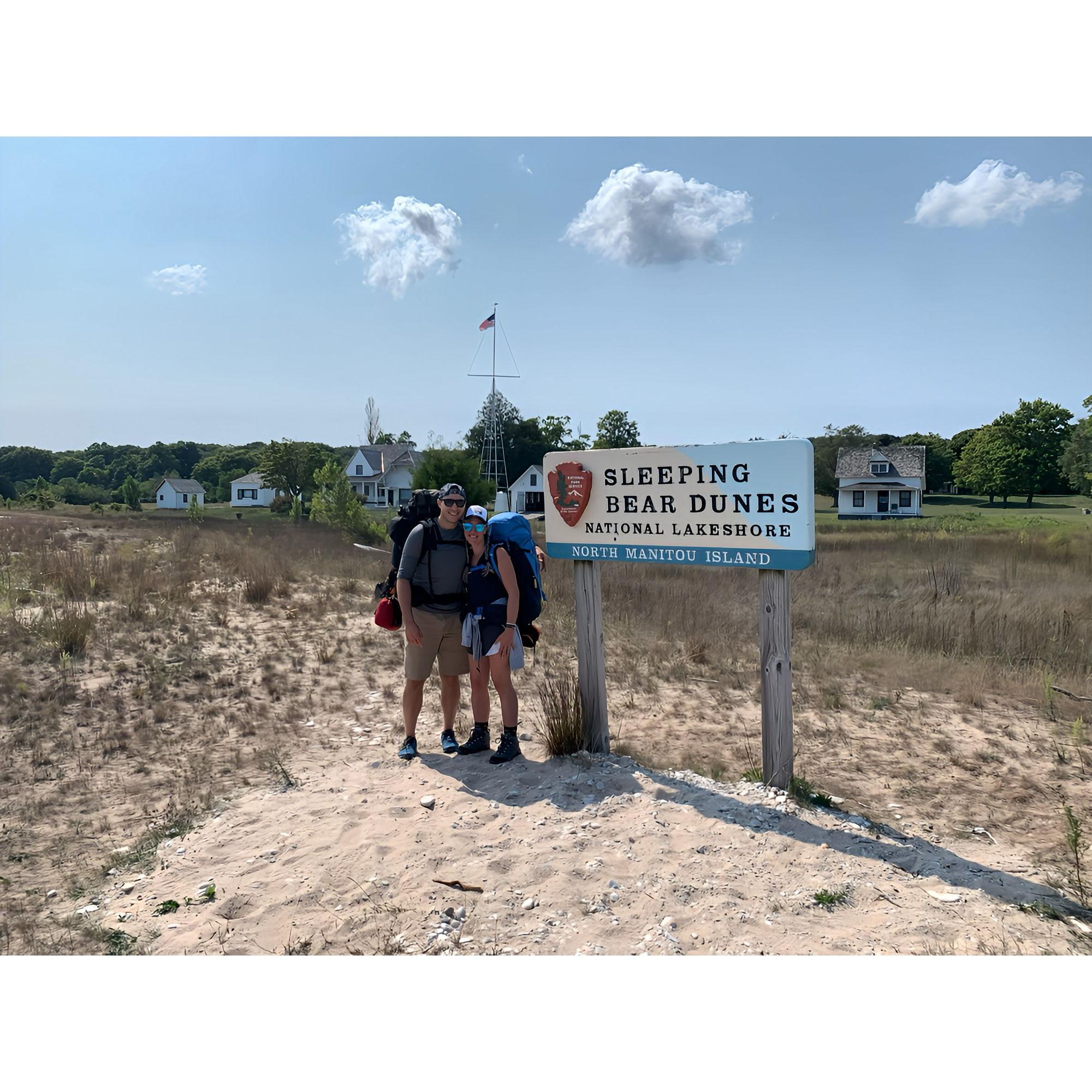 Backpacking Rustic with no shower for 2 days in scorching heat. North Manitou Island. 22 miles.