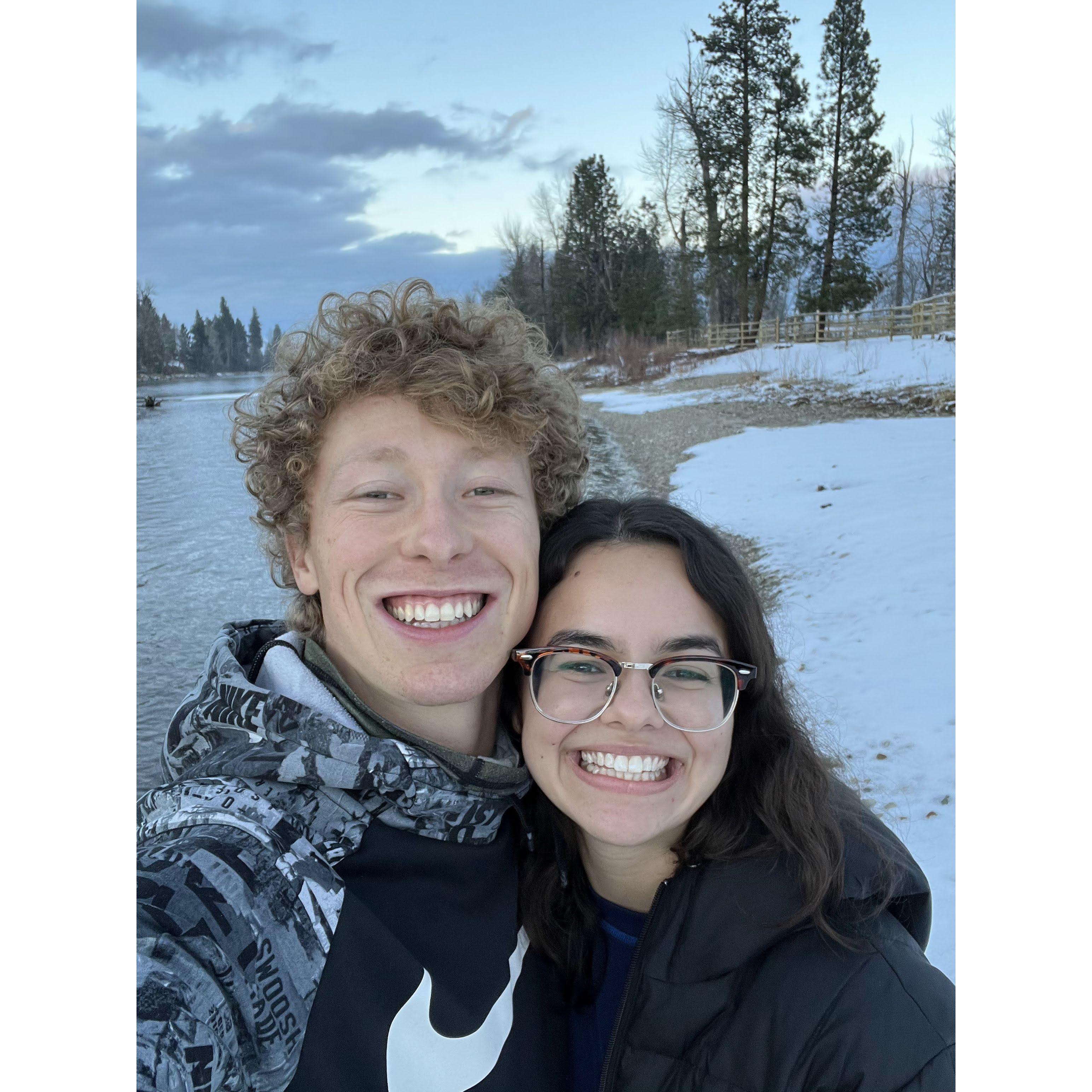 December 2021: the first time Paula went up to visit Ty in Montana.