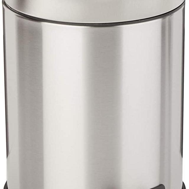 Amazon Basics 5 Liter / 1.3 Gallon Round Soft-Close Trash Can with Foot Pedal - Stainless Steel