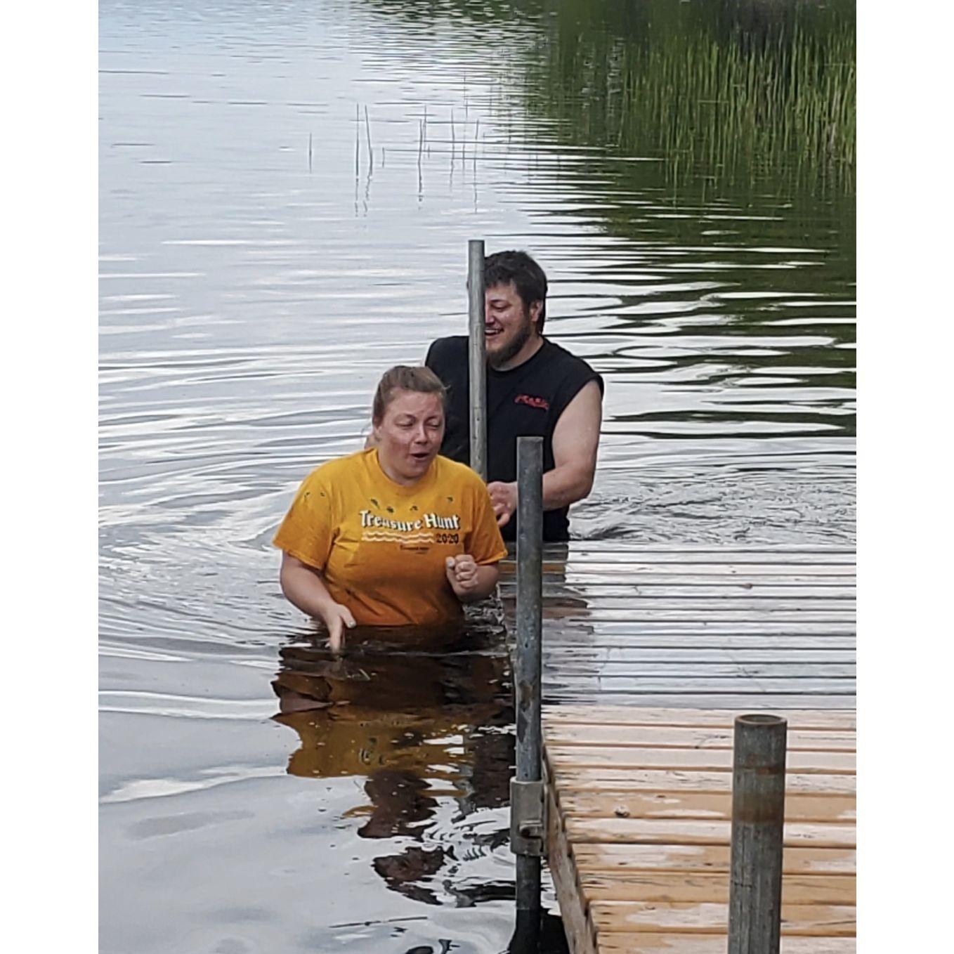Timber Bay weekend installing docks . . . the water might have been a bit cold for Anna ;)
