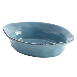 Rachael Ray Cucina Stoneware 12-Ounce Oval Au Gratin, Agave Blue