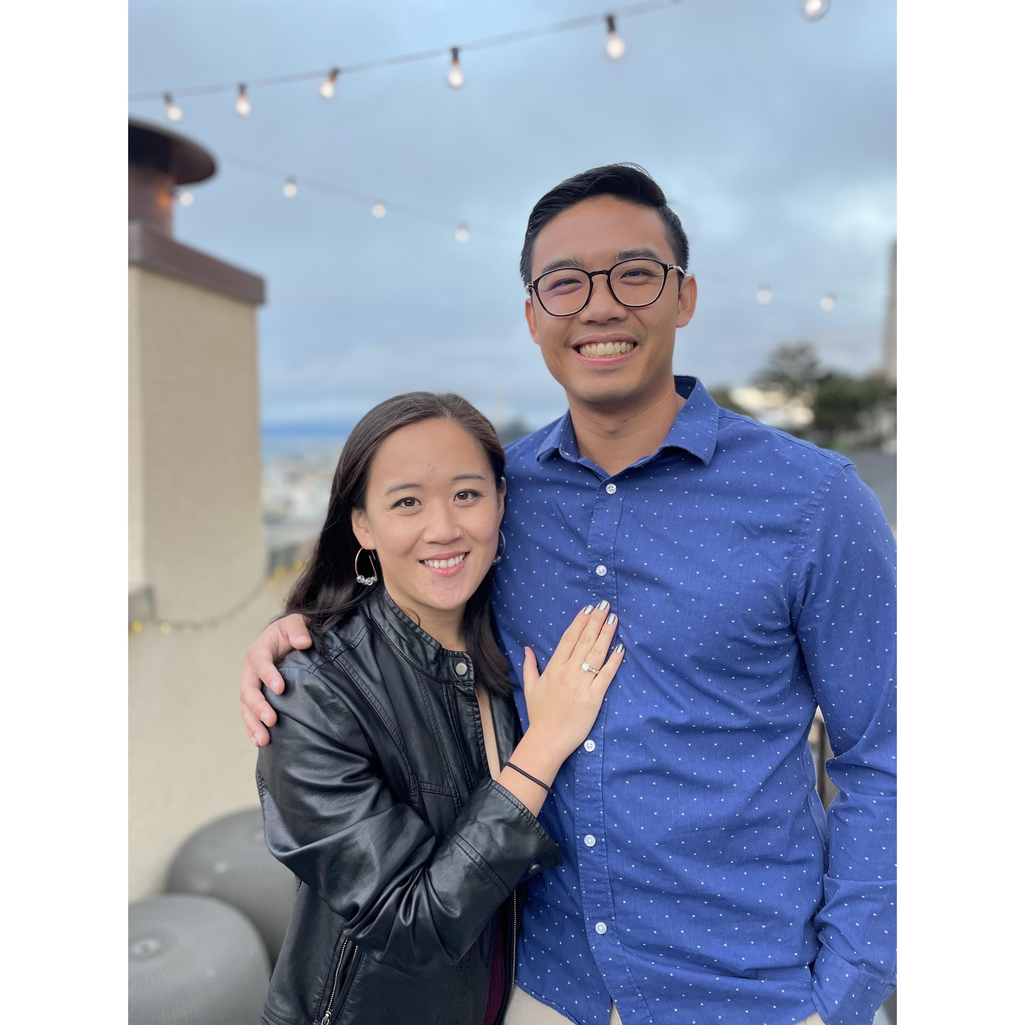 Brandon's proposal at our friends Hyllarie and Eric's house in SF