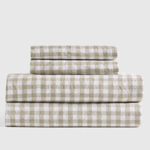 European Linen Sheet Set - Queen- Pattern: Willowleaf Gingham