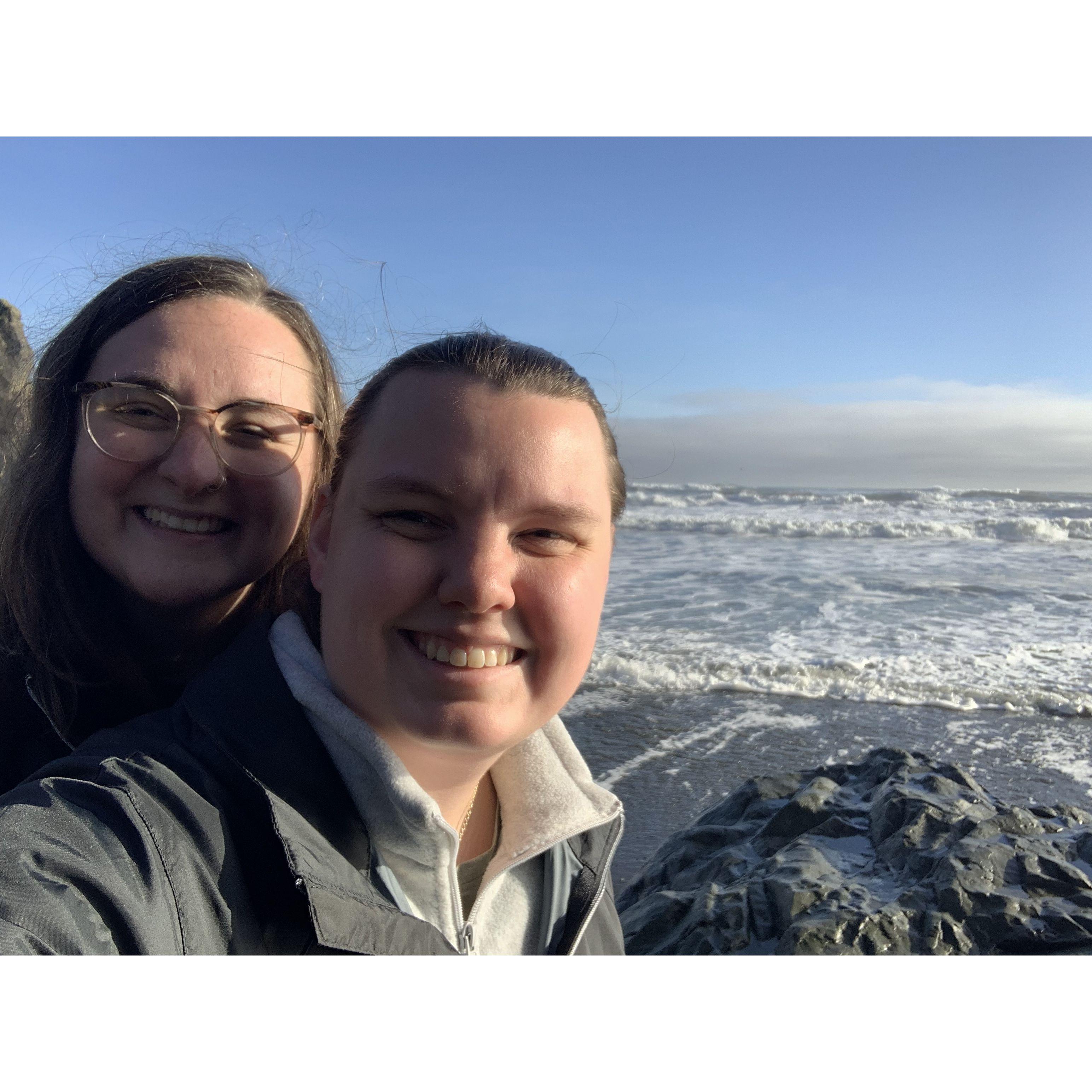 We found the Pacific Coast in Washington State! The waves were huge!