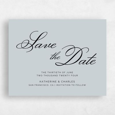 Slate, Blue Wedding Save the Date - Arthur Classic