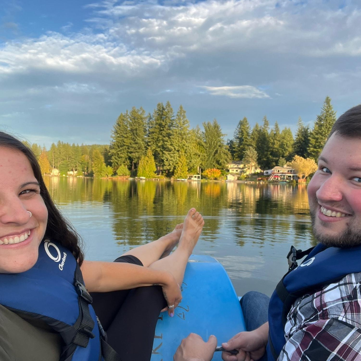 Out on a pedal boat at Lake Retreat