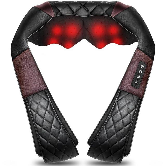 WOQQW Neck Massager with Heat, Shiatsu Back Neck and Shoulder Massager, Deep Tissue 4D Kneading Massage Relax Muscle Pain Relief, Use at Home, Office, Car- Best Gifts for Women Men Mom Dad