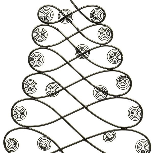 Red Co. 17.5" H Decorative Tabletop Display Christmas Tree Card & Photo Holder Rack in Black Finish