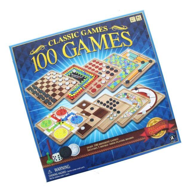 Hasbro Classic 100 Games Checkers Backgammon Lud Solitaire Chess