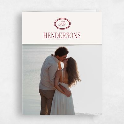 Light Burgundy, Red Wedding Thank You - Querido Photo