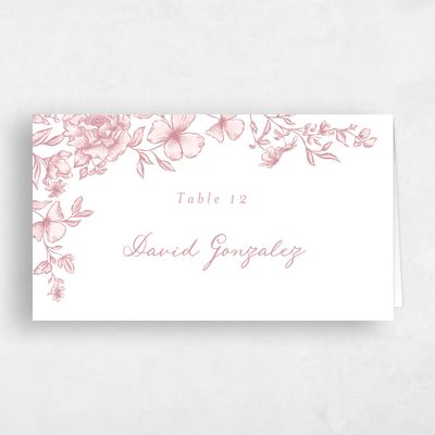 Dusty Pink Wedding Place Card - Sogno