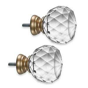 Cambria® Premier Complete Faceted Ball Finials in Warm Gold (Set of 2)