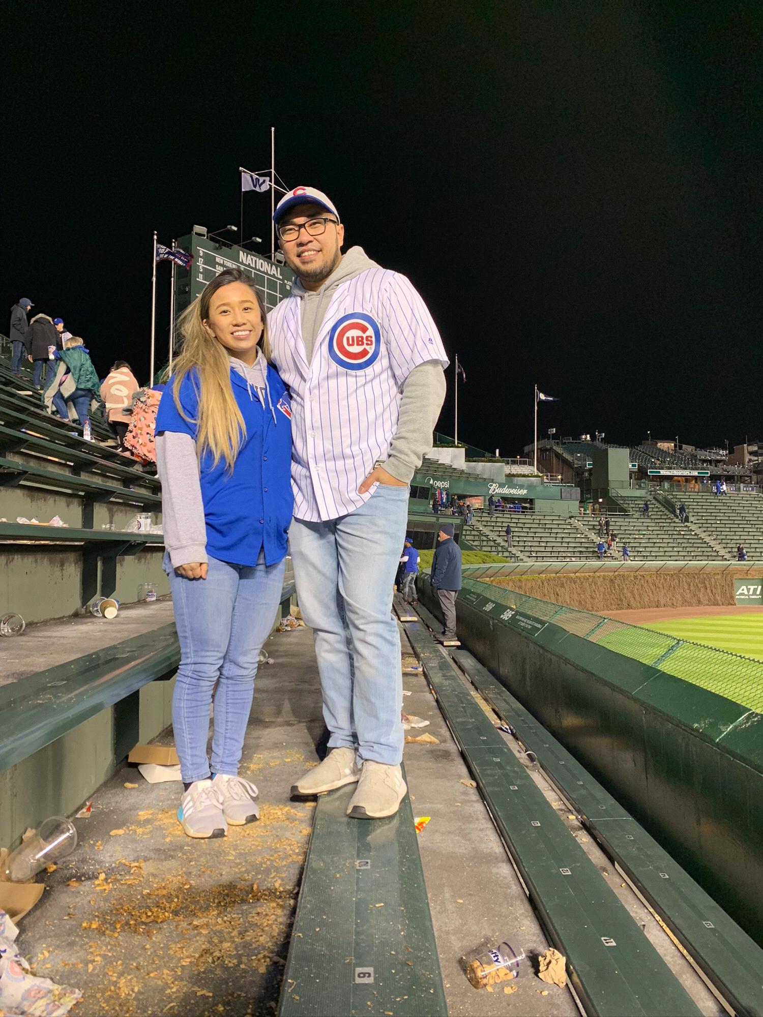 Our first Cub's game. Fly the W!