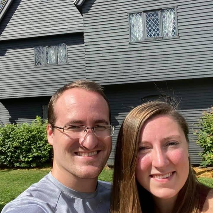 In front of the Witch House in Salem. Our favorite vacation yet!