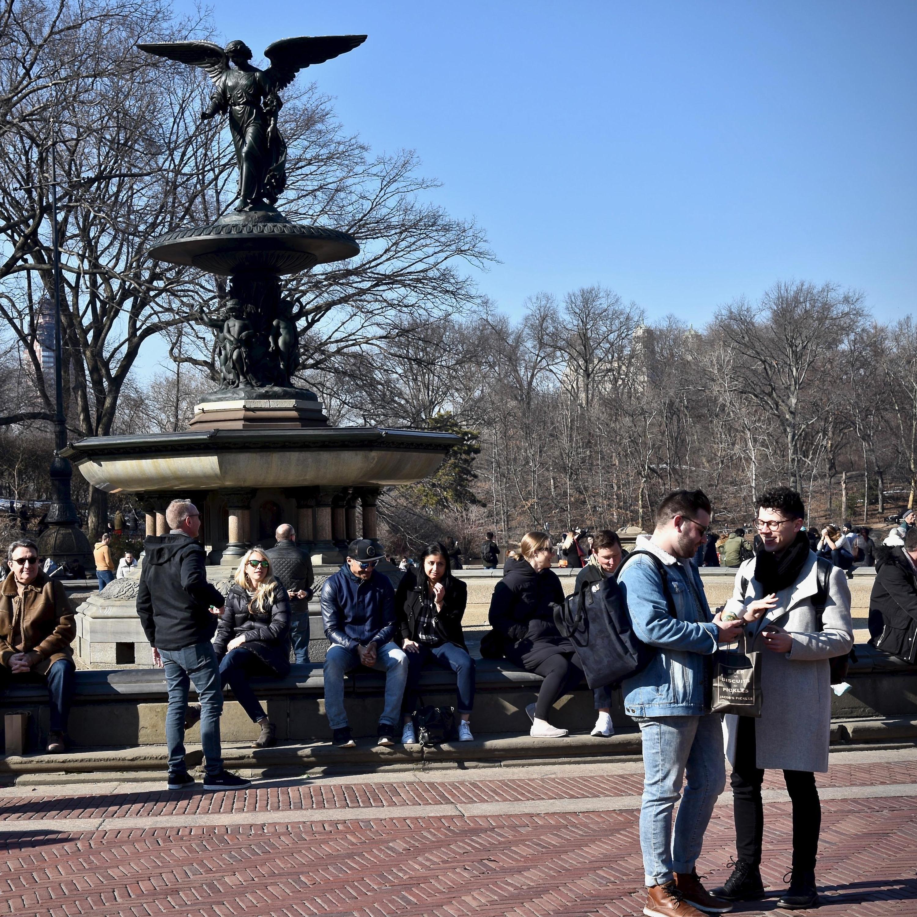 Engaged at Bethesda Fountain, Central Park.