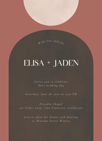 Cabo Type | Brown | Zola Wedding Invitations