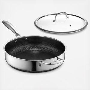 HexClad Hybrid Cookware 4.5-Quart Saute Pan with Lid