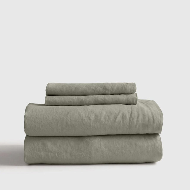 European Linen Sheet Set - Willow Leaf - King
