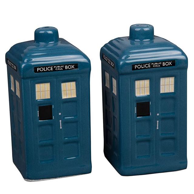 Doctor Who TARDIS Salt and Pepper Shaker Set - Ceramic - Great Decor Gift for Dr. Who Fans