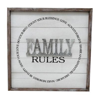 Sweet Bird & Co.™ Family Rules 18.5-Inch Square Wall Art